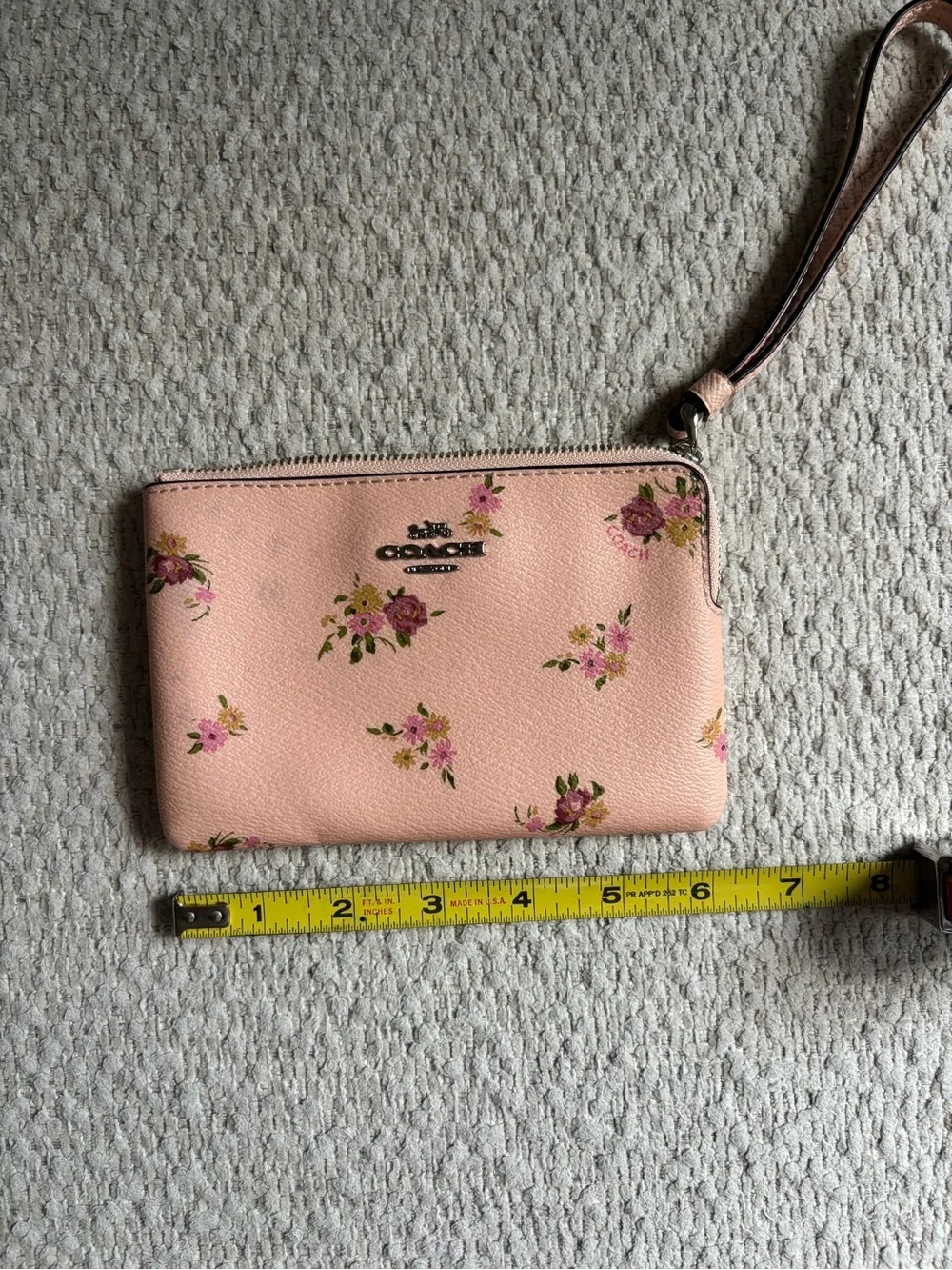Coach Pink Floral Wristlet Pouch